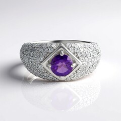 Anello in argento con Ametista Siberiana (de Melo Essence)