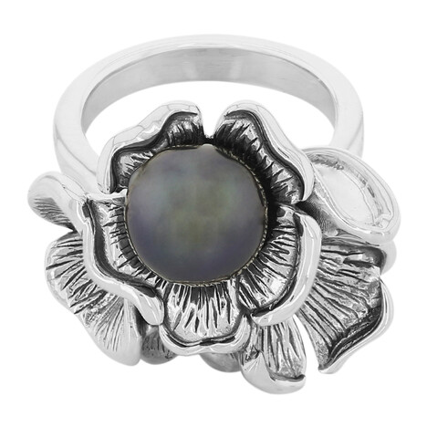 Anello in argento con Perla Tahitiana (MONOSONO COLLECTION)
