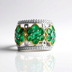 Anello in argento con Smeraldo Zambia (Gems en Vogue)