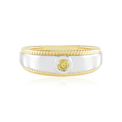 Gelber I2 Brillant-Silberring