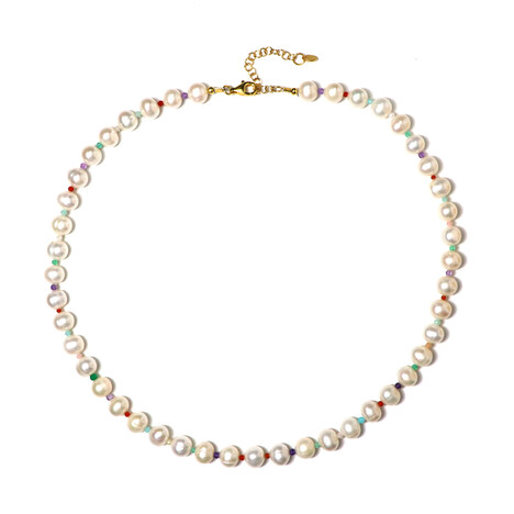 Edelstein-Silberhalskette