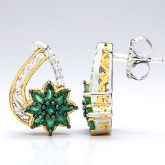 Orecchini in argento con Smeraldo Zambia