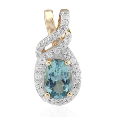 Petrolfarbener Turmalin-Goldanhänger (Mark Kaufman)