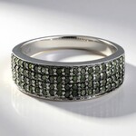 Anello placcato in platino con Diamante Fancy