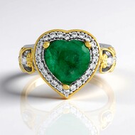 Anillo en plata con Esmeralda pozo D8 (Gems en Vogue)