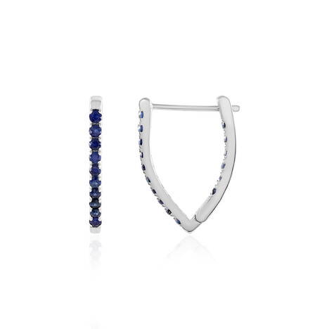 Blauer Saphir-Goldohrringe