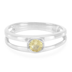 Bague en argent et Danburite jaune néon