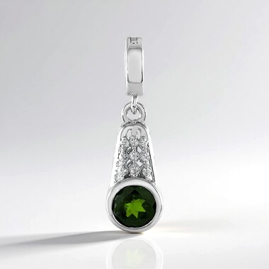 Russian Diopside Silver Pendant