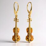 Pendientes en plata con Ámbar báltico cognac (dagen)