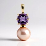 Ciondolo in argento con Perla Ming Porpora (TPC)