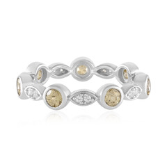 Anillo en plata con Zircón amarillo