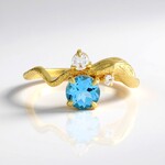 Bague en argent et Topaze bleu Suisse