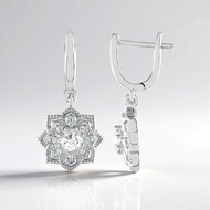 Pendientes en plata con Zafiro blanco