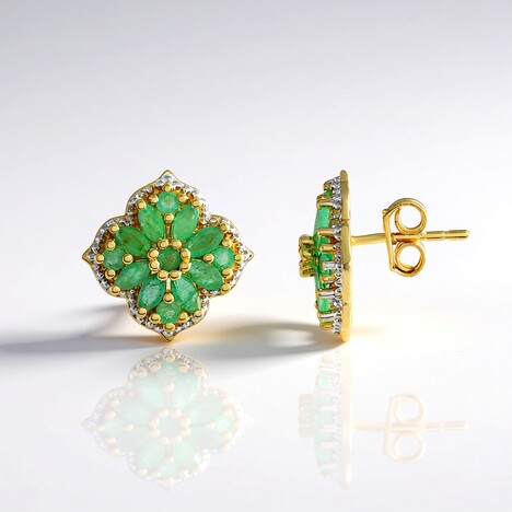 Orecchini in argento con Smeraldo Zambia