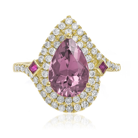 Anillo en oro con Turmalina neón del Congo (CIRARI)