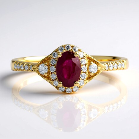 Bague en or et Rubis AAA du Mozambique (CIRARI)