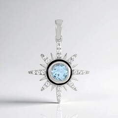 Ciondolo in argento con Topazio Blu Cielo