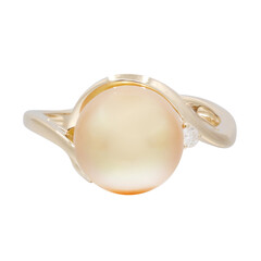 Gouden ring met een gouden zuidzee parel (CIRARI)