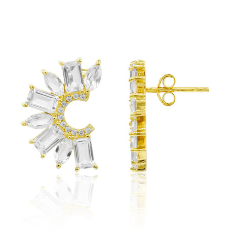 Weißer Topas-Silberohrringe