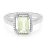 Zilveren ring met een kanariegele kunziet