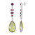 Pendientes en plata con Cuarzo del Ouro Verde