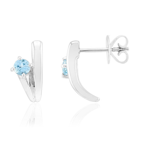 Zilveren oorbellen met Mozambiqe aquamarijnen (Pallanova)