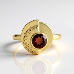 Anello in argento con Granato Mozambico