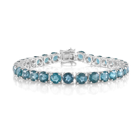 Bracciale in argento con Fluorite Blu Caraibico