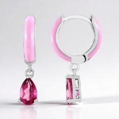 Orecchini in argento con Topazio Rosa