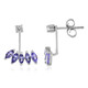 Boucles d'oreilles en argent et Tanzanite (Adela Silber)