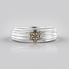 Anello in argento con Diamante Champagne I3 (de Melo Essence)