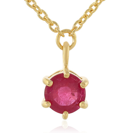 Madagaskar-Rubin-Silberhalskette