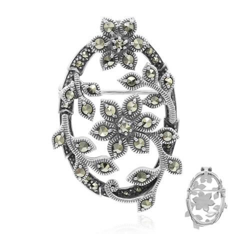 Broche en plata con Marcasita