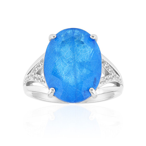Anillo en plata con Cuarzo azul azur