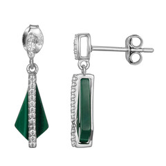 Orecchini in argento con Malachite