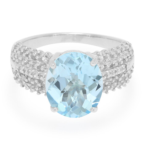 Himmelblauer Topas-Silberring