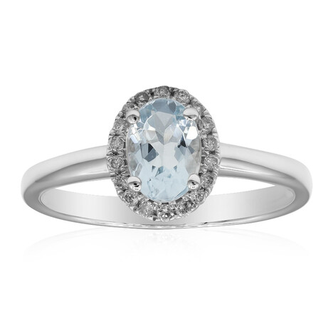 10K AAA Brazilian Aquamarine Gold Ring