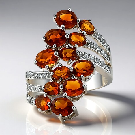 Anello in argento con Citrino Madeira