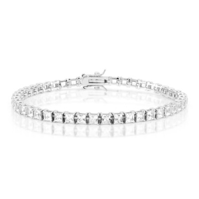 Weißer Topas-Silberarmband