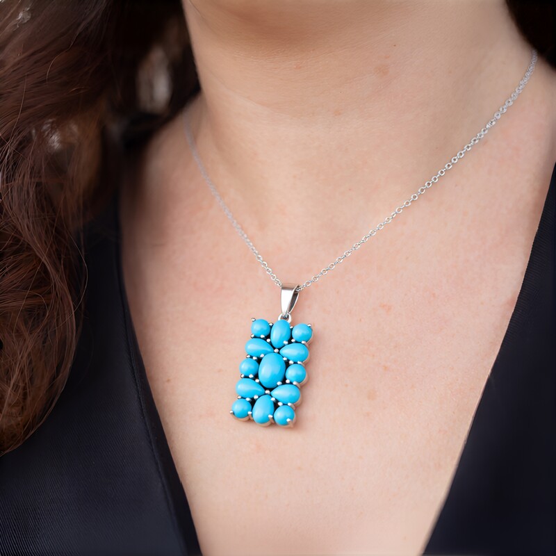 Collar en plata con Turquesa bella durmiente (Faszination Türkis)
