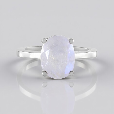 Anello in argento con Pietra di Luna Arcobaleno