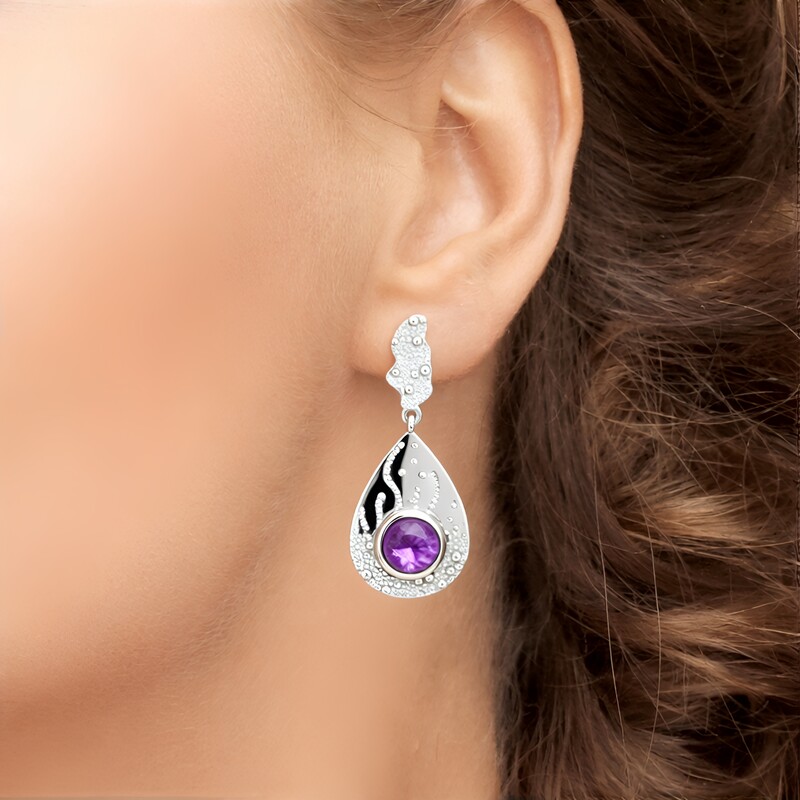 Orecchini in argento con Charoite