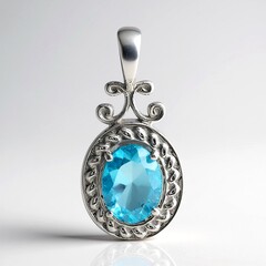 Ciondolo in argento con Apatite Blu