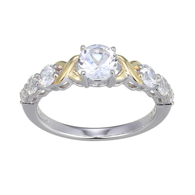 Zilveren ring met een witte topaas (Adela Silber)