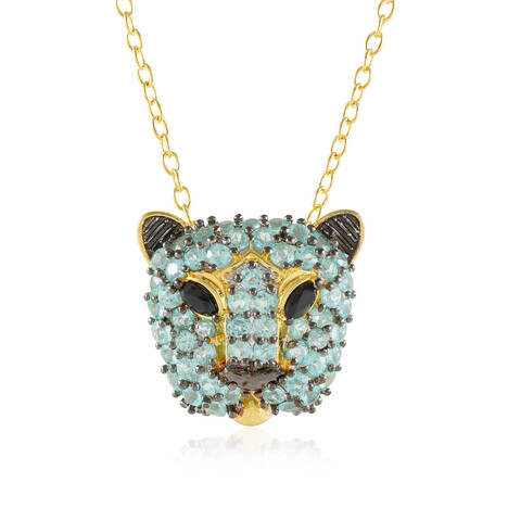 Grüner Fluorapatit-Silberhalskette (Gems en Vogue)