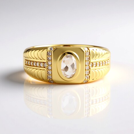 Anello in argento con Petalite