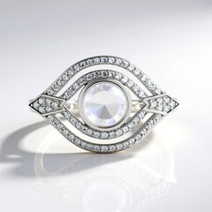 Anello in argento con Pietra di Luna Arcobaleno (de Melo Essence)
