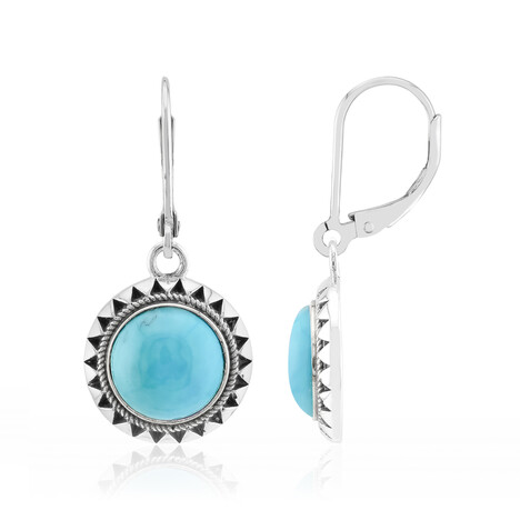 Pendientes en plata con Turquesa azul del Mohave Kingman (Jones Lee)