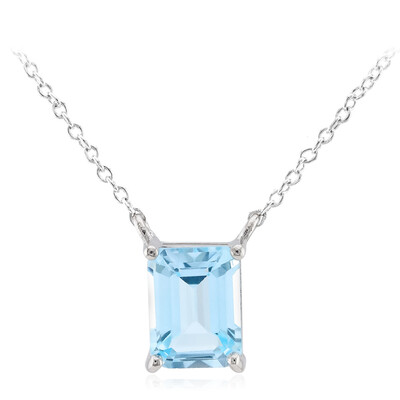 Collier en argent et Topaze bleu ciel