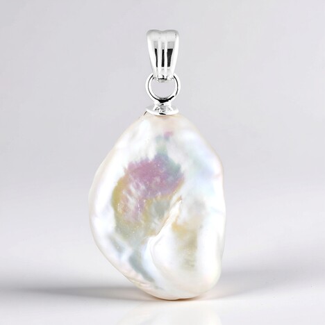 Ciondolo in argento con Perla d'Acqua Dolce Bianca